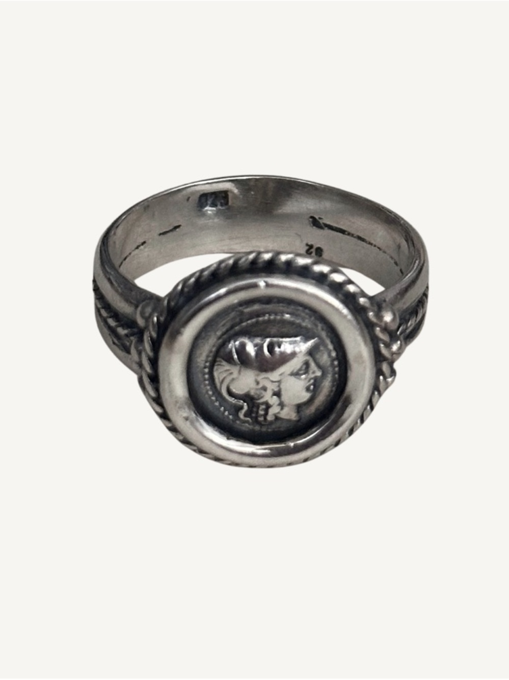 Sterling Silver Signet Ring - Antique Vintage Drachma Coin - Picture 5 of 8